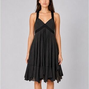 MC Planet Asymmetrical Swing Dress Womens 4 Gray Dark Fairy Grunge Whimsigoth
